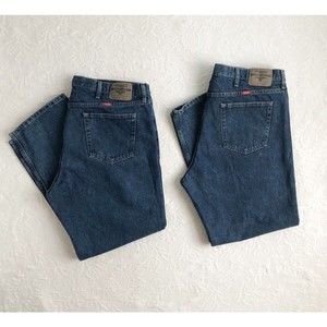 Wrangler Men's 42x30 Premium Quality Distressed Relaxed Fit Denim Jean's Set/2